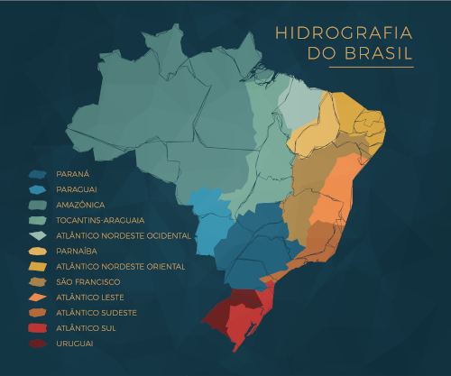 Localização das bacias hidrográficas brasileiras