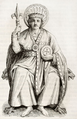 Pepino, o Breve, foi o primeiro rei carolíngio. Foi coroado após destituir o último rei merovíngio em 751.