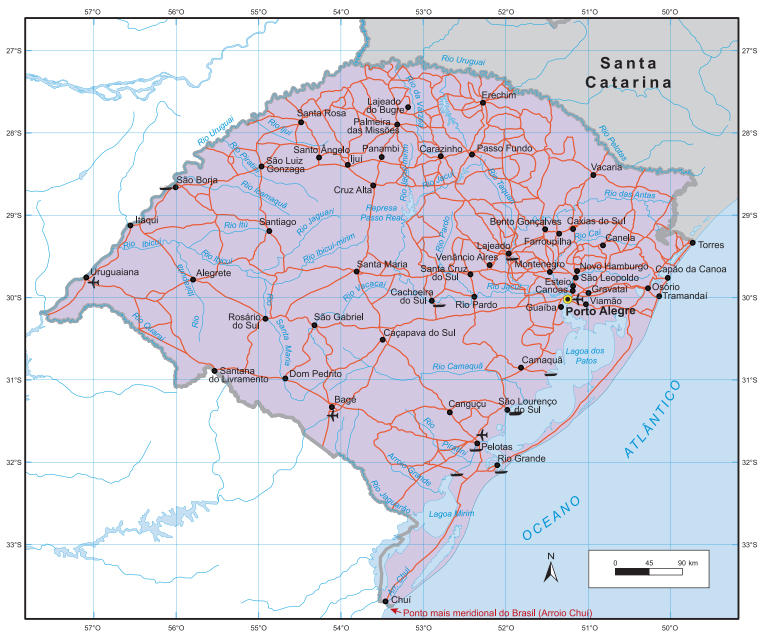 Rio Grande Do Sul Mapa Bandeira Capital Cultura Brasil Escola