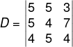 Cálculo de valor de D em sistema linear 3x3