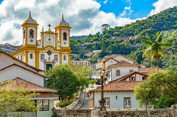 Centro da cidade histórica de Ouro Preto, em Minas Gerais