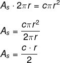 Fórmula da área do setor circular a partir do comprimento do arco