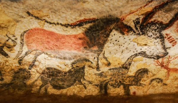 Arte rupestre em parede de caverna no Vale de Vezere, na França.[1]