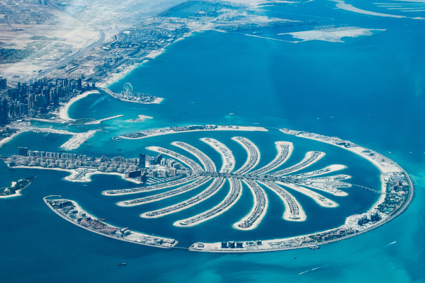 Palm Islands Jumeirah, na cidade de Dubai