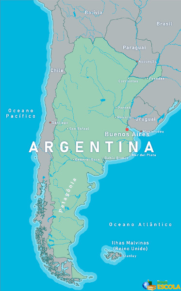 Mapa da Argentina.