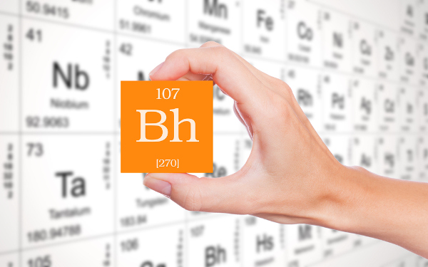 O elemento químico Bóhrio.