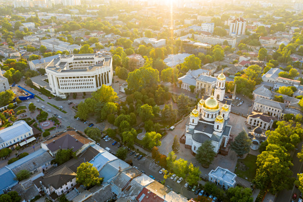 Vista aérea de Simferopol, capital da Crimeia.