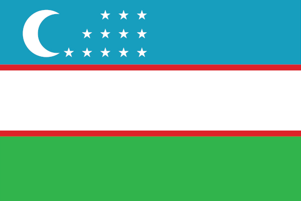 Bandeira do Uzbequistão.