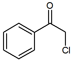 Fórmula estrutural da cloroacetofenona