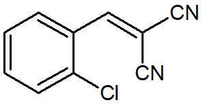 Fórmula estrutural da ortoclorobenzilmalono nitrila