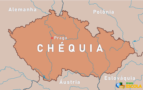 Mapa da República Tcheca (Chéquia)