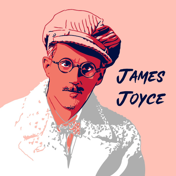 Ilustração do escritor modernista James Joyce.
