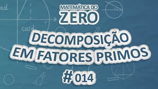 "Matemática do Zero | Decomposição em fatores primos" escrito em fundo azul