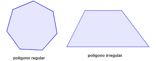  Ilustração de um polígono regular e de um polígono irregular.