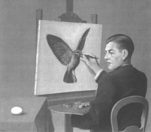 A clarividência, René Magritte.