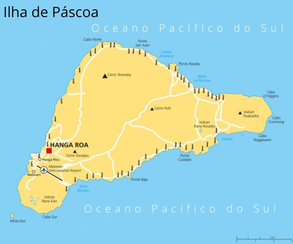 Mapa da Ilha de Páscoa.