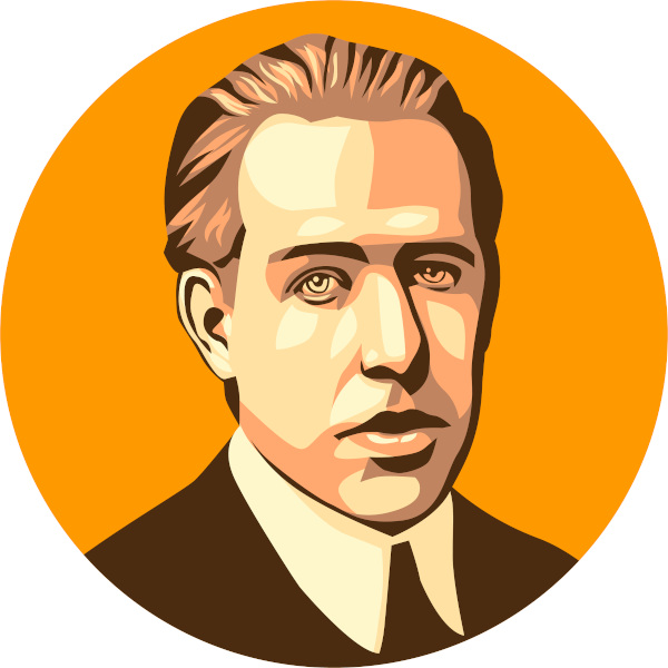 Ilustração de Niels Bohr, o criador de um dos principais modelos atômicos.