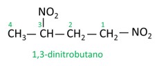 Estrutura química do 1,3-dinitrobutano