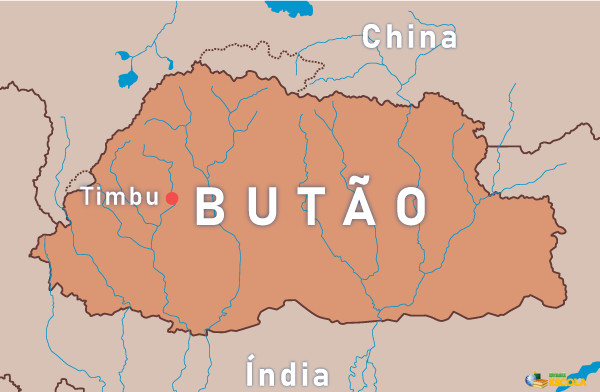 Mapa do Butão