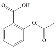 Estrutura química de medicamento precursor da aspirina