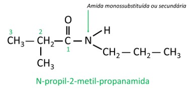 Estrutura da n-propil-2-metil-propanamida