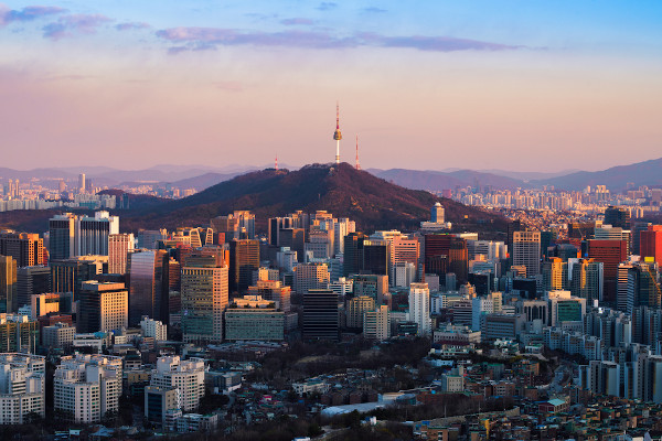 Vista de área urbana de Seul, capital da Coreia do Sul.
