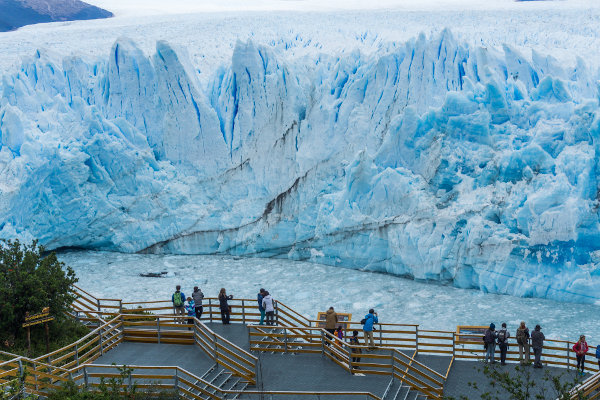 View of part of the Perito Moreno glacier in El Calafate, a tourist resort in Patagonia.