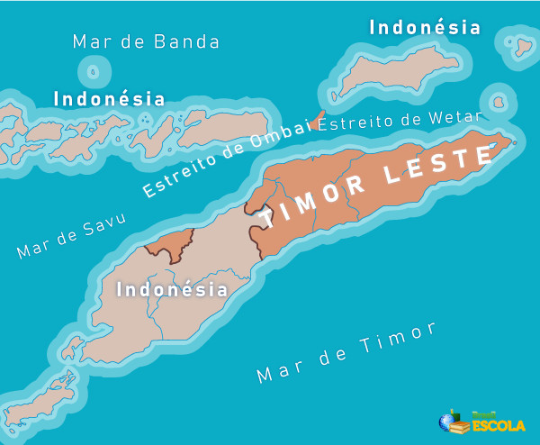 Mapa do Timor-Leste.