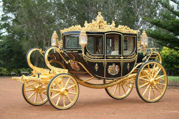 Carruagem do Jubileu de Diamante, a qual será usada na coroação do rei Charles III.