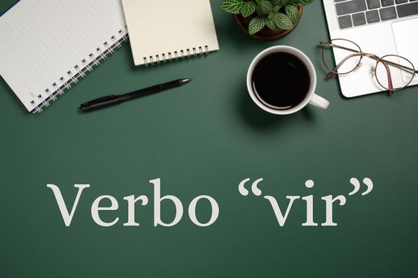 Materiais de estudo próximos ao seguinte escrito: verbo “vir”.