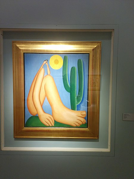Obra “Abaporu”, da pintora Tarsila do Amaral, um dos grandes símbolos do movimento antropofágico.