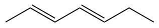 Estrutura utilizada na nomenclatura do hidrocarboneto hepta-2,4-dieno, um alcadieno.