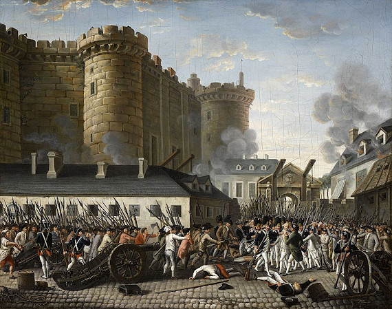 Representação da Queda da Bastilha, o marco inaugural da Idade Contemporânea.