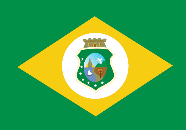 Bandeira do Ceará, estado do Nordeste.