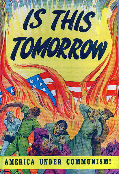 Capa de revista publicada nos Estados Unidos em 1947 representando o “perigo comunista” no futuro, no contexto do macartismo.