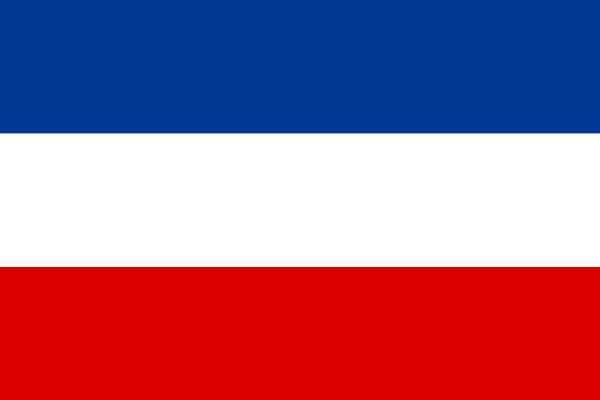 Bandeira do movimento pan-eslavo, nas cores azul, branca e vermelha.