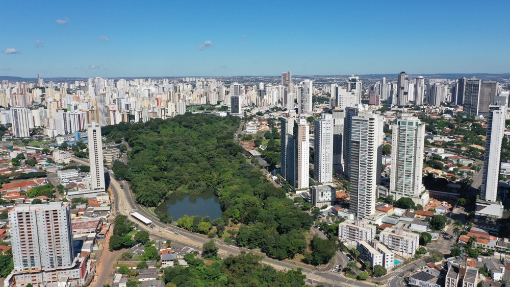 vista aérea da cidade de Goiânia