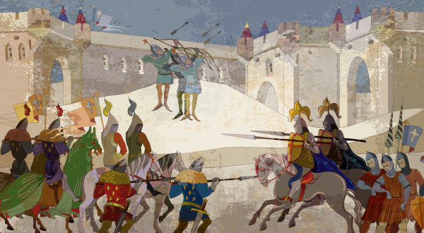 Ilustração das Cruzadas, um dos acontecimentos da Idade Média, um dos períodos definidos a partir da divisão da história. 