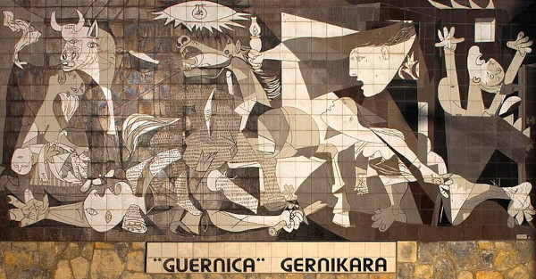 Guernica, de Pablo Picasso, é um exemplo da arte contemporânea, um dos períodos da história da arte.