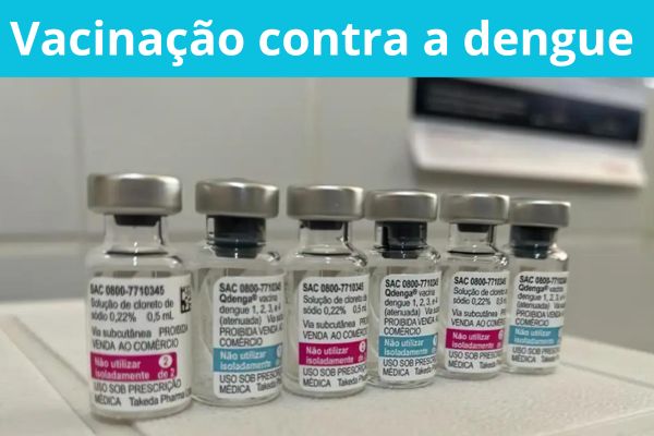 Várias ampolas da vacina Qdenga