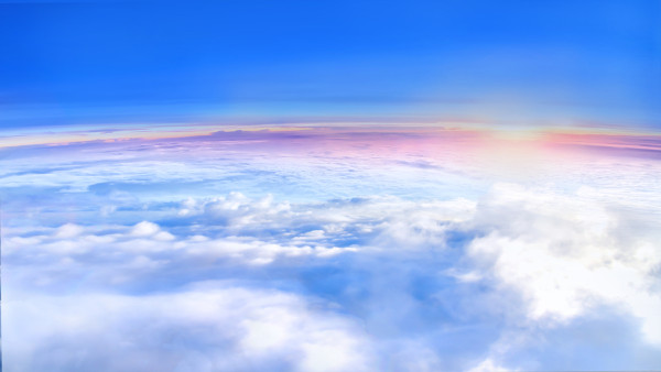 Vista horizontal da estratosfera.