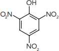 Fórmula estrutural condensada do ácido pícrico em uma questão da USS sobre fenol.