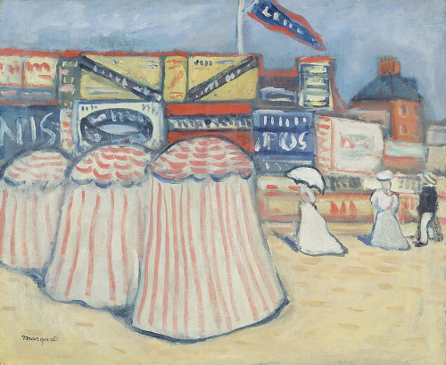 Quadro “A praia de Trouville”, de Albert Marquet, em alternativa de questão sobre o fauvismo.