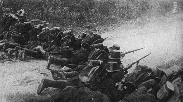 Soldados belgas na Batalha de Liège.