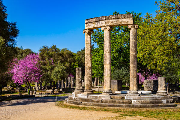 Ruínas de Olímpia, sede dos jogos olímpicos na Grécia Antiga.