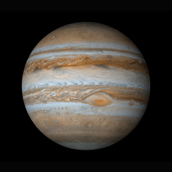Júpiter, planeta composto por hidrogênio.