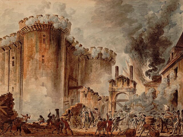 Pintura representando a Tomada da Bastilha, um dos principais eventos ligados à Revolução Francesa.