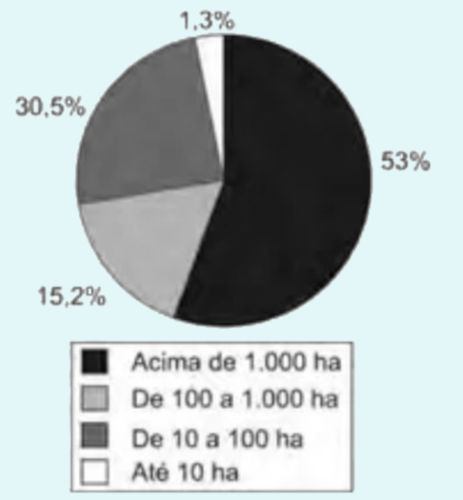 Gráfico em exercícios sobre zona rural.