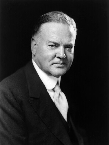 Retrato de Herbert Hoover, um dos presidentes dos Estados Unidos.