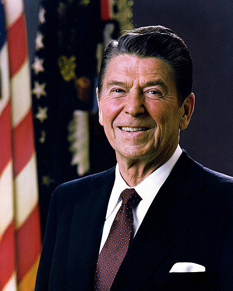 Retrato de Ronald Reagan, um dos presidentes dos Estados Unidos.